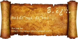 Belányi Ábel névjegykártya