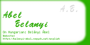 abel belanyi business card